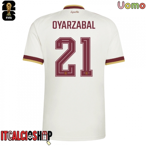 Spagna Mikel Oyarzabal #21 Seconda Maglia Mondiali 2026 Manica Corta